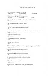 English worksheet: simple past - negatives