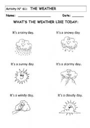the weather esl worksheet by andresdomingo