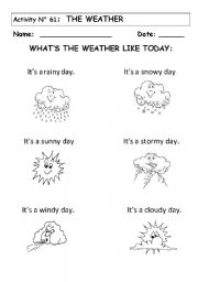 English Worksheet: THE WEATHER 