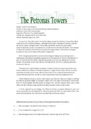 English Worksheet: The Petronas Towers