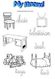 English Worksheet: My Room!