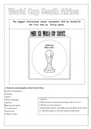 English Worksheet: World Cup - Africa2010