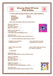 English worksheet: Song Groovy Kind of Love