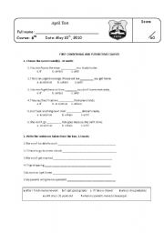 English Worksheet: First conditional test