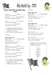 English Worksheet: World Cup Song