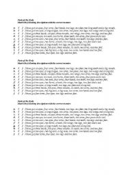 English Worksheet: Parts of the body - description