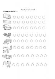 English worksheet: How do you go to school?