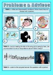 English Worksheet: SONG ACTIVITY - Rehab (By Amy Winehouse) - Talking About Problems and Giving Advice (2 pages)