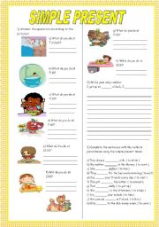 English Worksheet: SIMPLE PRESENT 