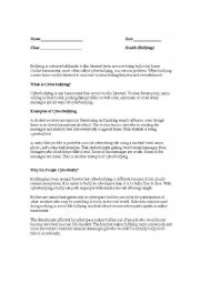 English Worksheet: Cyber Bullying