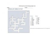 English worksheet: Irregular verbs crossword