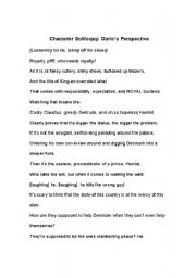 English Worksheet: character soliloquy