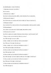 English Worksheet: quiz questions