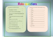 English worksheet: Make questions