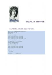 English worksheet: SONG BY THE DOORS