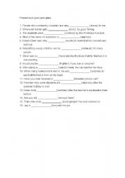 English Worksheet: present and past participle
