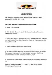 English Worksheet: Movie review template