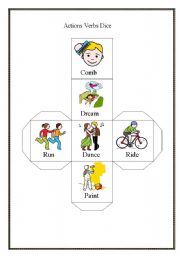 English Worksheet: actions dice