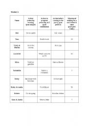 English worksheet: Information gap. Past tenses