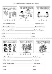 English Worksheet: Better/best/worse/worst