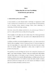 English Worksheet: Social Networks