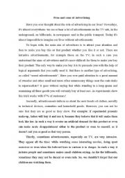 English Worksheet: Pros & cons of Advertising