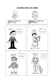 English Worksheet: Children from the World