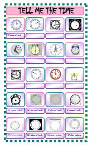 English Worksheet: time