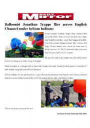 The Britsh Press  ballon man a newspaper article