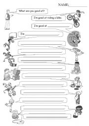 English Worksheet: What are you good at?