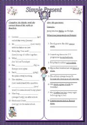 English Worksheet: Simple Present