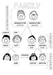 English Worksheet: family