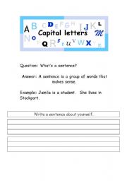 English worksheet: Capital letters