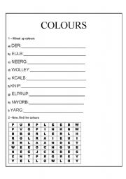 English Worksheet: COLOURS