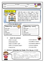 English Worksheet: Elementary End of Term Test