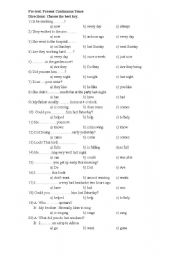 English Worksheet: present continuous tense