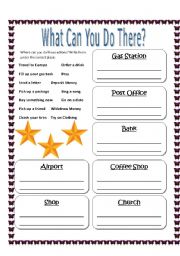 English worksheet: What Can You Do There?