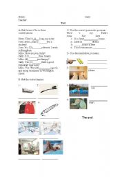 English worksheet: test objects of the house