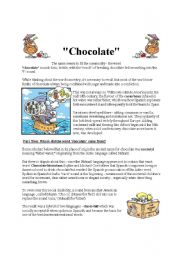 English Worksheet: Chocolate Themed Parts of Speech