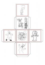 English worksheet: Simpsons dice and draw