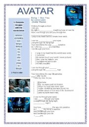 English Worksheet: Avatar Movie theme - I see you - 