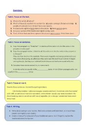 English Worksheet: eating in Britain can be quite an adventure