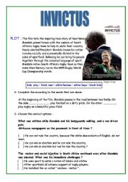 English Worksheet: Movie : Invictus