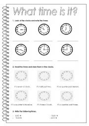 English Worksheet: What time is it?