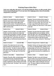 English Worksheet: Accepting and Receiving Blame (Pointing Fingers)