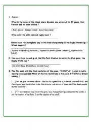 English Worksheet: Movie : Invictus