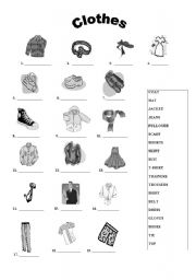 English Worksheet: Clothes