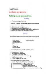 English worksheet: Important exercises  for intermediate students