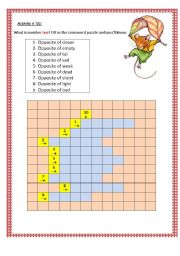 English Worksheet: opposite puzzle crossword
