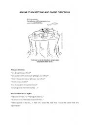 English worksheet: giving directions worksheet